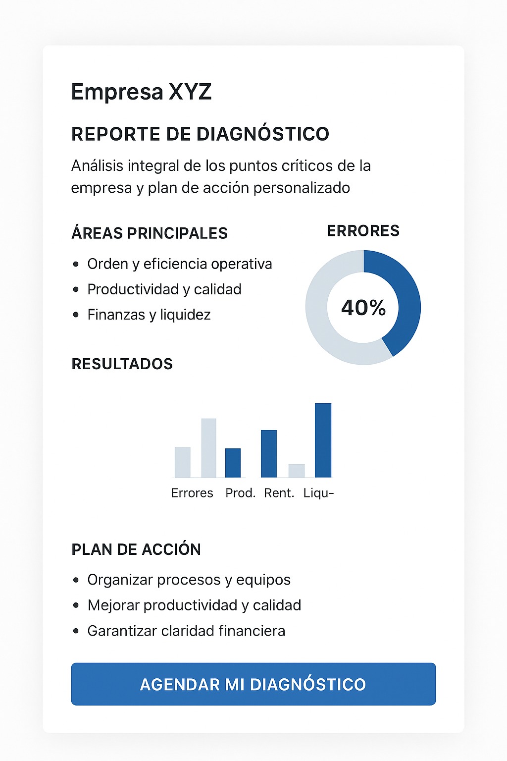 Reporte de Diagnóstico - Agendar